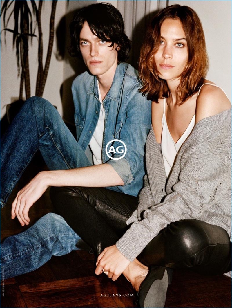 Angelo Pennetta photographs Reuben Ramacher and Alexa Chung for AG's fall-winter 2017 campaign.