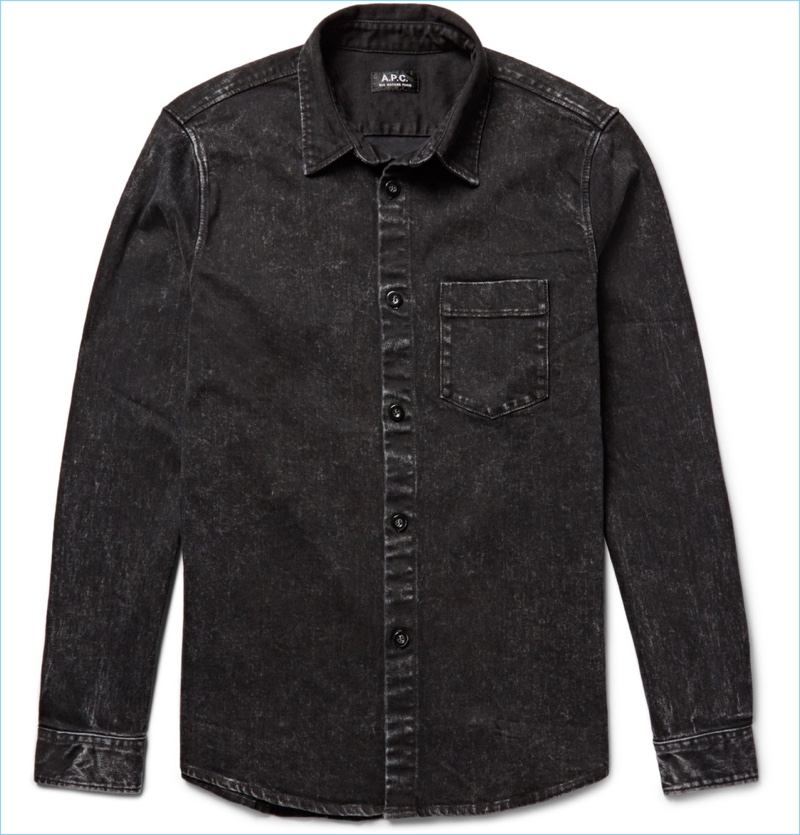 A.P.C. Victor Slim-Fit Washed-Denim Shirt