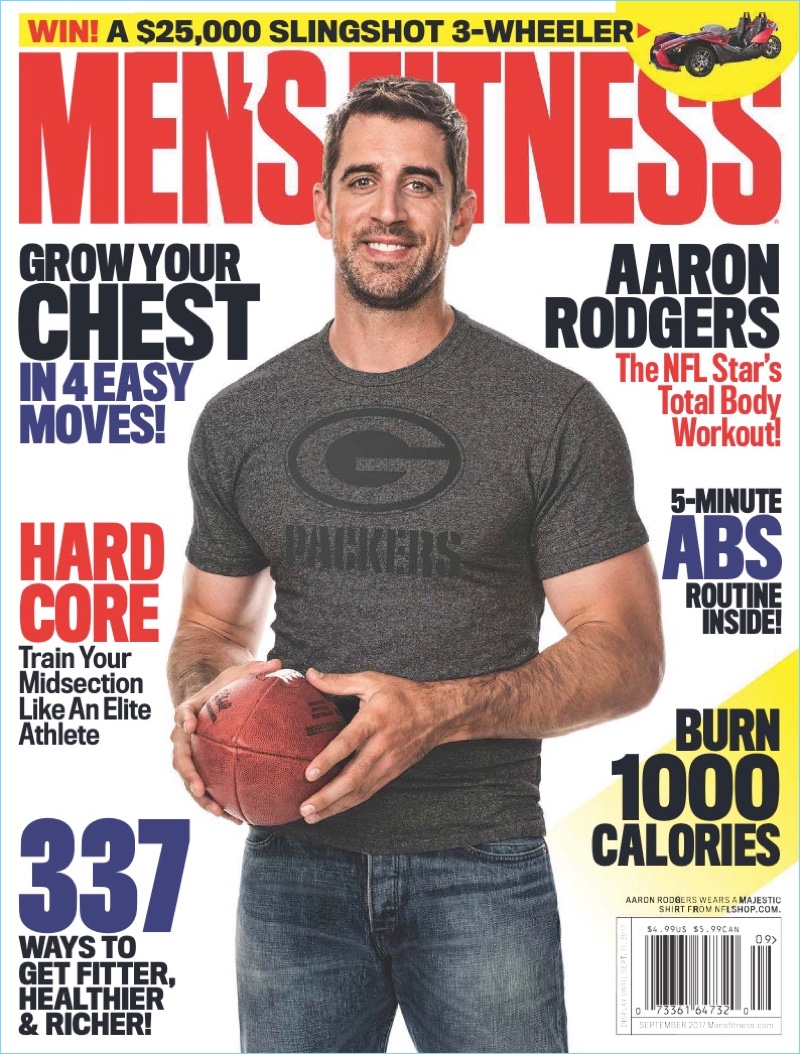 Aaron Rodgers covers the September 2017 issue of Men's Fitness.