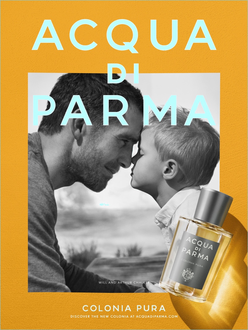 Will Chalker and his son Arthur star in Acqua di Parma's campaign.