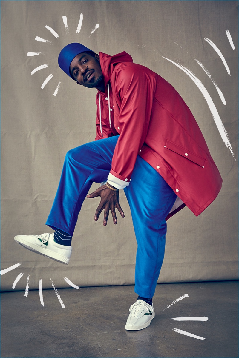 Busting a move, André 3000 fronts Tretorn's fall-winter 2017 campaign.