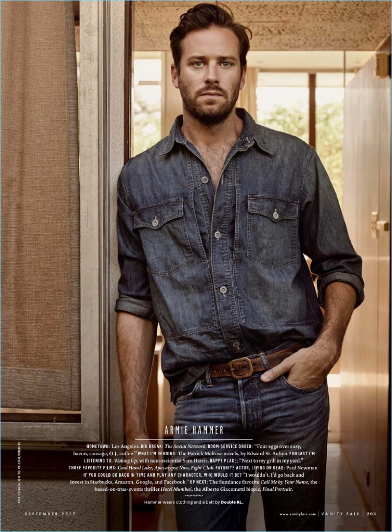 Armie Hammer doubles down in denim from Double RL.