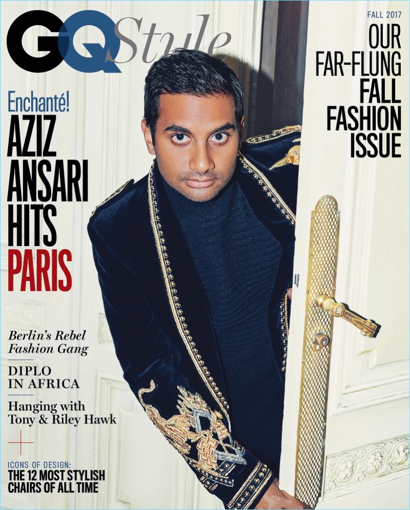 Aziz Ansari covers the fall 2017 issue of GQ Style.