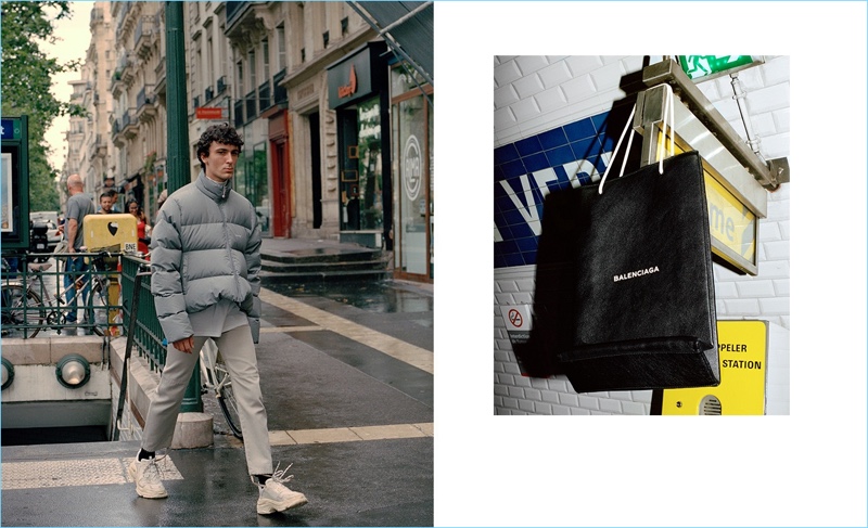 John L. takes to the streets of Paris in a Balenciaga look.