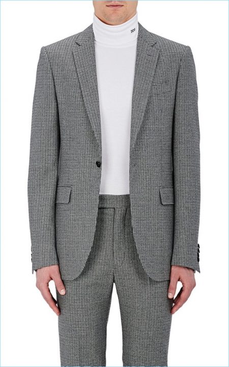 Calvin Klein 205W39NYC Houndstooth Wool One-Button Sportcoat