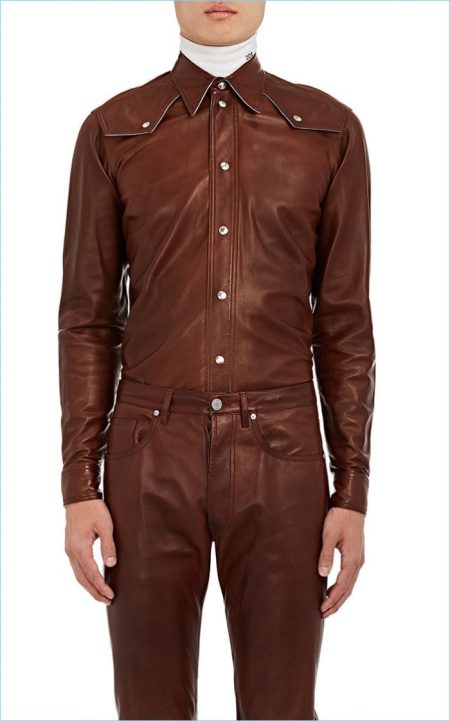 Calvin Klein 205W39NYC Leather Western Shirt