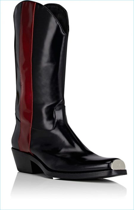 Calvin Klein 205W39NYC Spazzolato Leather Cowboy Boots