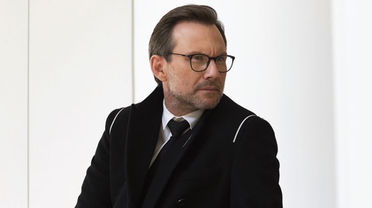 Actor Christian Slater dons a fall-winter 2017 look from Dior Homme.