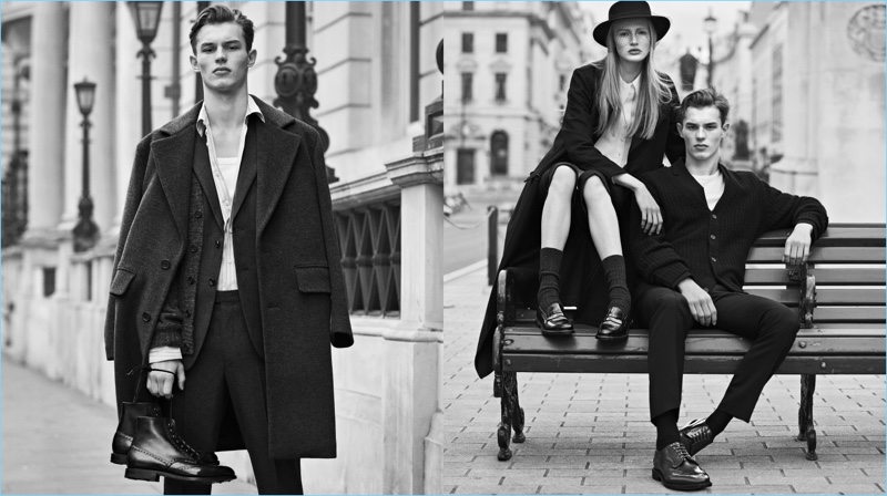 Models Kit Butler and Leah Rodl star in Church's fall-winter 2017 campaign.