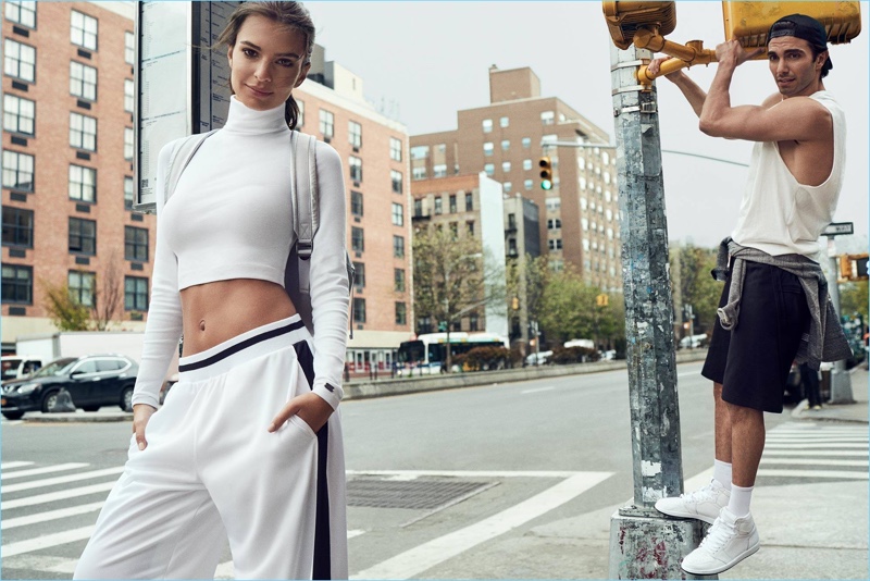Models Emily Ratajkowski and Akin Akman appear in DKNY's fall-winter 2017 campaign.