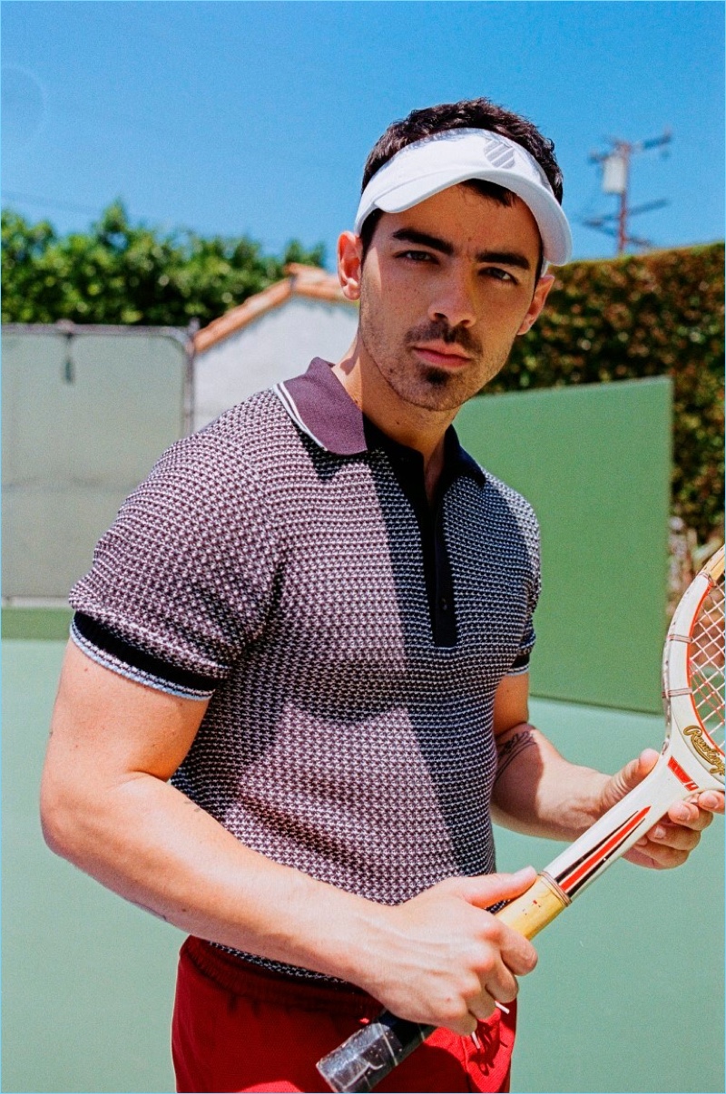 Joe Jonas embraces retro tennis style as the star of K-Swiss' new campaign.