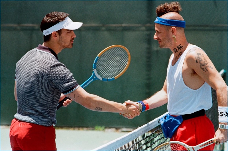 Hitting the tennis court, Joe Jonas and Cole Whittle appear in a K-Swiss campaign.