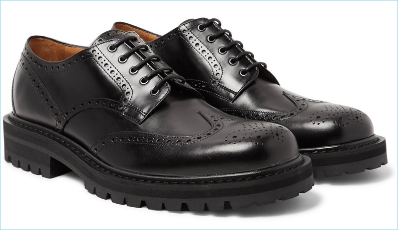 Dries Van Noten Polished-Leather Wingtip Brogues