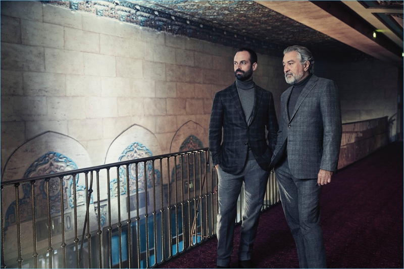 Donning sleek tailoring, Robert De Niro and Benjamin Millepied star in Ermenegildo Zegna's fall-winter 2017 campaign.