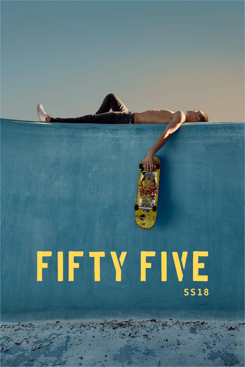 Skater style is front and center for Fifty Five's spring-summer 2018 campaign.