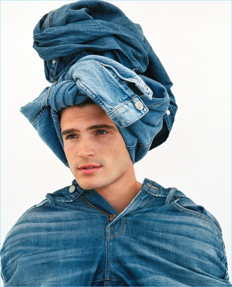 Model Garrett Taber appears in Frame Denim's fall-winter 2017 campaign.