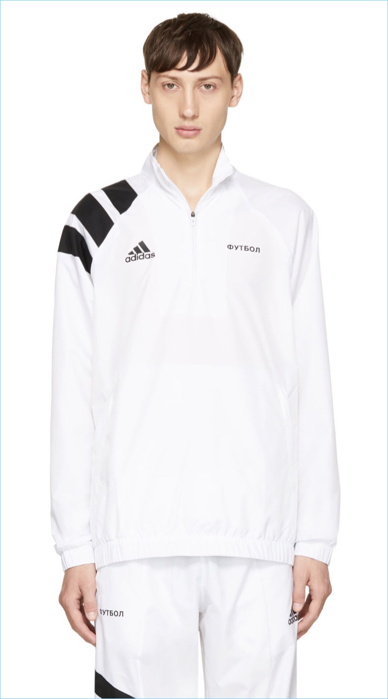 Gosha Rubchinskiy White adidas Originals Edition Zip Collar Jacket