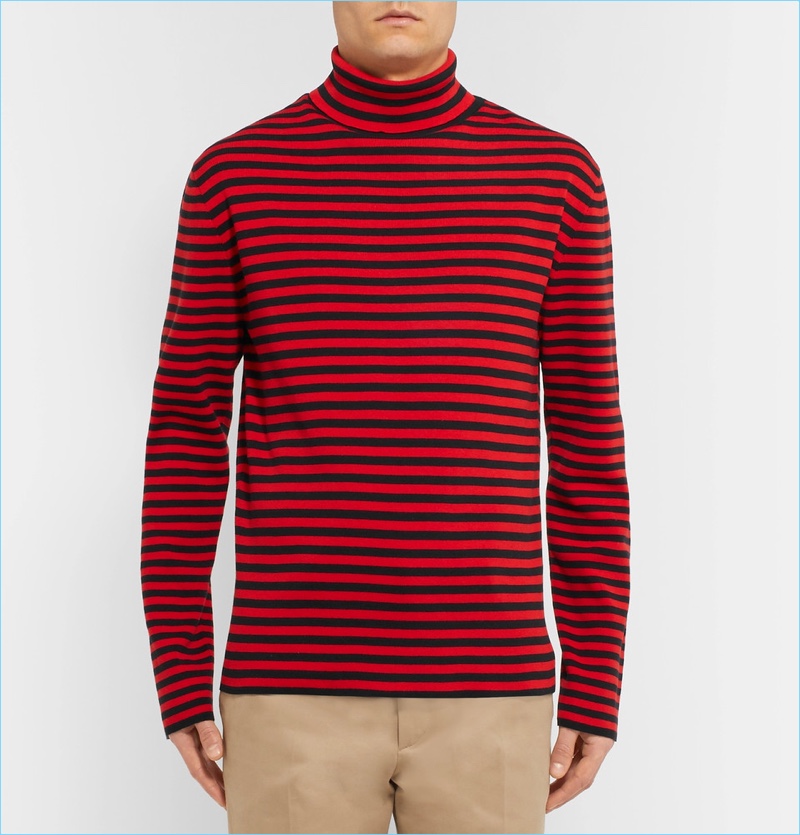 Gucci Striped Cotton Rollneck Sweater