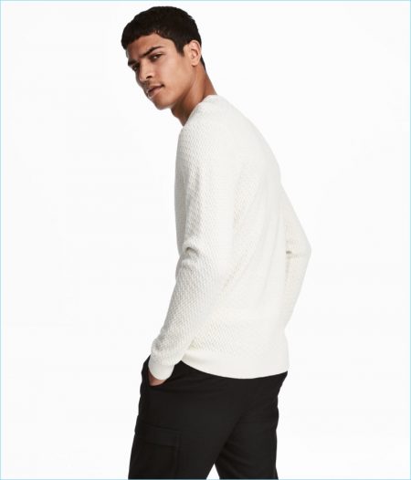 H&M Men's Knit Cotton-Blend Sweater