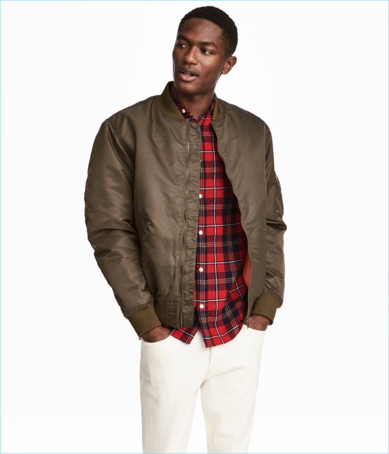 H&M Men's Padded Bomber Jacket