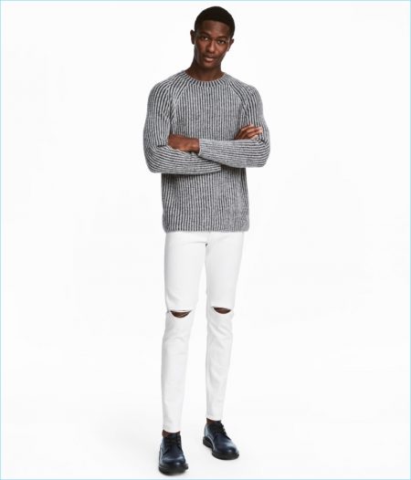 H&M Men's Skinny Regular White Jeans