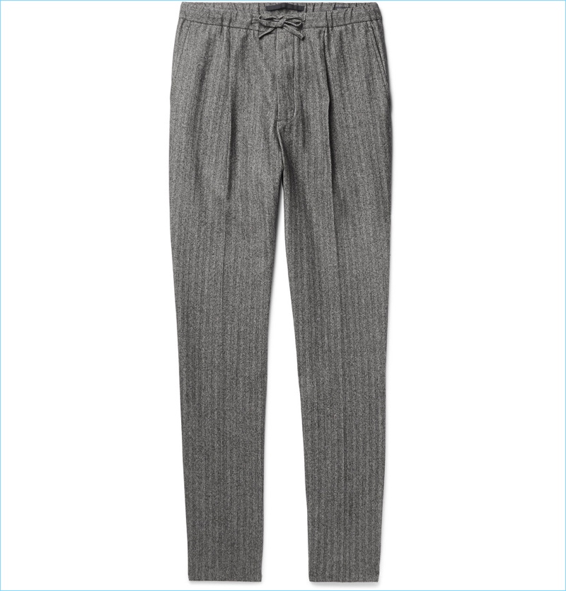 Incotex Slim Fit Herringbone Wool And Cotton Blend Drawstring Trousers Incotex Slim-Fit Herringbone Wool And Cotton-Blend Drawstring Trousers