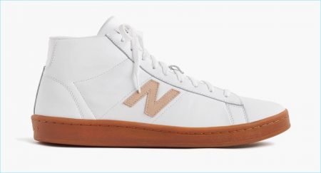 New Balance for J.Crew 891 Leather High Top Sneakers in White