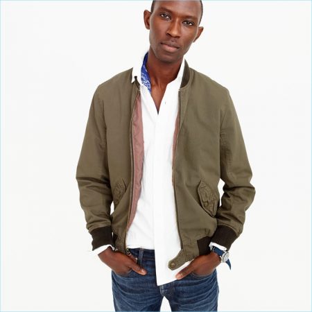 Wallace & Barnes Garment Dyed Cotton MA-1 Bomber Jacket