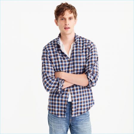 J.Crew Slim Brushed Twill Plaid Shirt