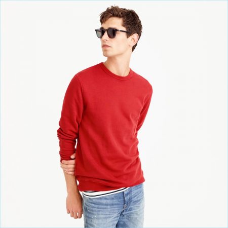 J.Crew Washed French Terry Red Sweatshirt