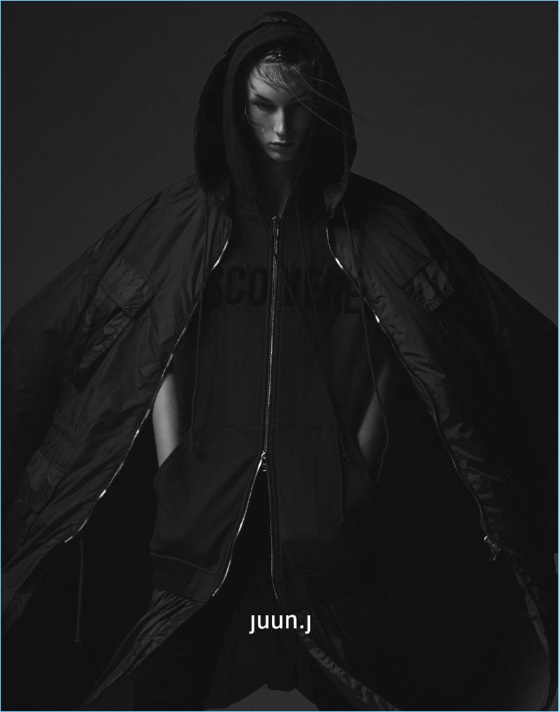 Hong Janghyun photographs Ville Sydfors for JUUN.J's fall-winter 2017 campaign.