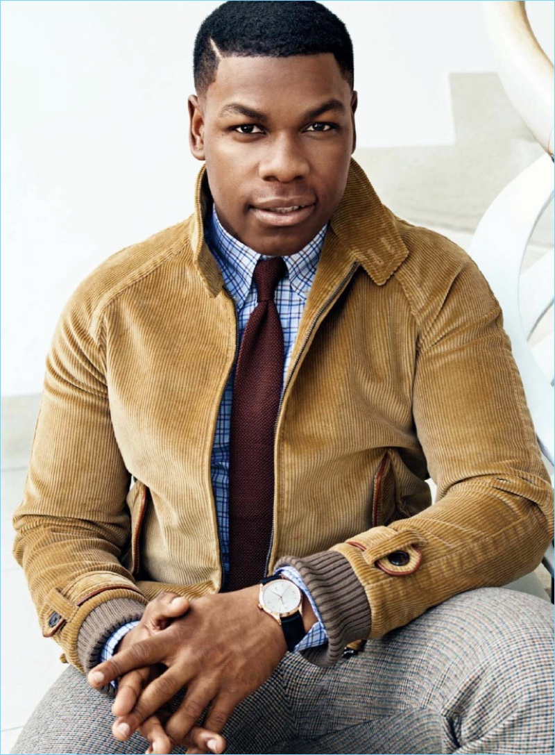 Actor John Boyega wears a retro-inspired look by Prada.