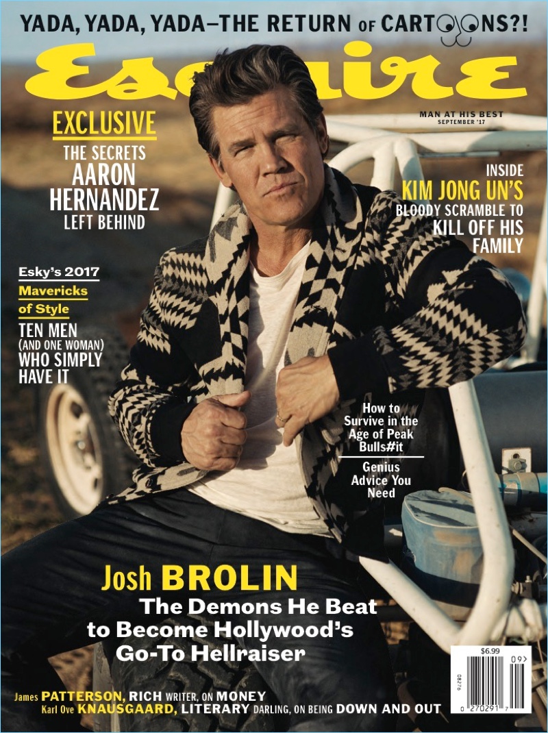 Josh Brolin covers the September 2017 issue of Esquire.