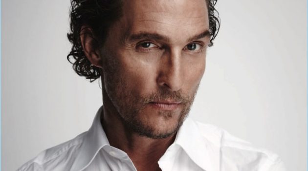Matthew McConaughey Promotes 'The Dark Tower', Covers The Rake Turkey Ready for his close-up, Matthew McConaughey dons a classic white dress shirt.