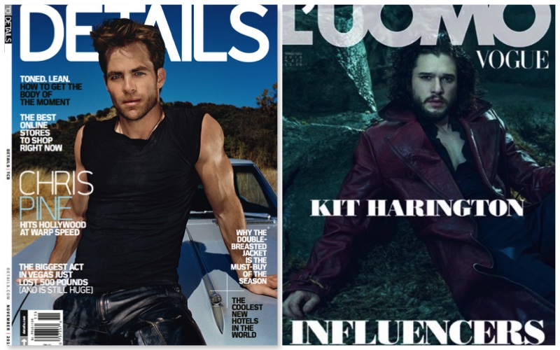 Magazine covers from the now defunct Details and L'Uomo Vogue.