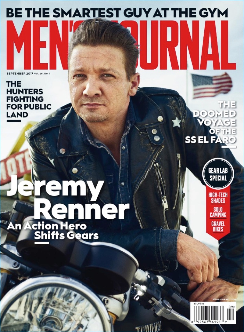 Jeremy Renner covers the September 2017 issue of Men's Journal.