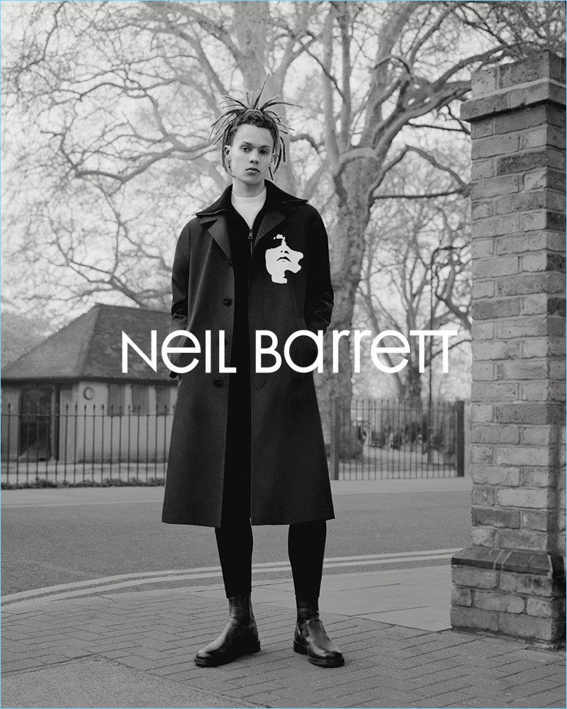 William Allen stars in Neil Barrett's fall-winter 2017 campaign.