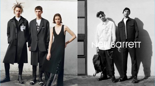 Neil Barrett Channels 80s London for Fall '17 Campaign William Allen, Willow Barrett, Celine Delaugère, Alfie Harris, and Tyler Wright appear in Neil Barrett's fall-winter 2017 campaign.