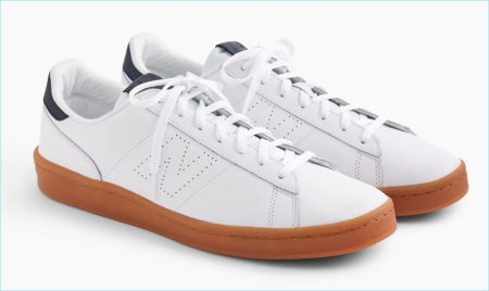 New Balance for J.Crew 791 White Leather Sneakers