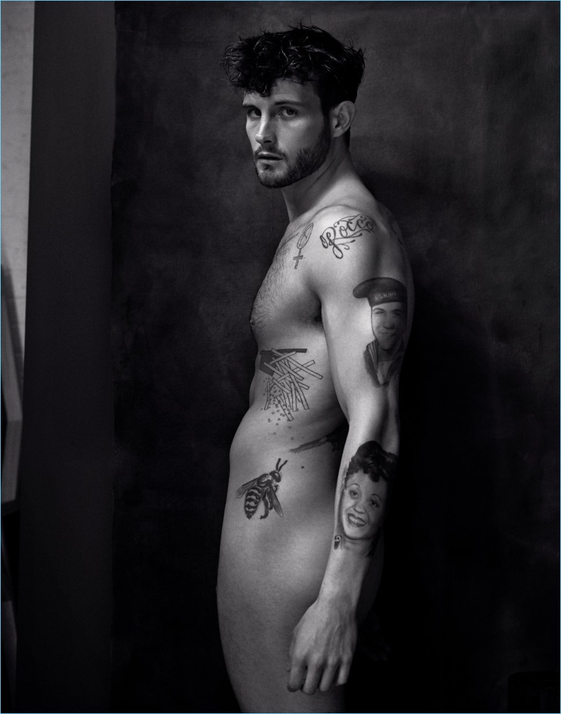 Going nude, Nico Tortorella poses for a Paper magazine photo shoot.