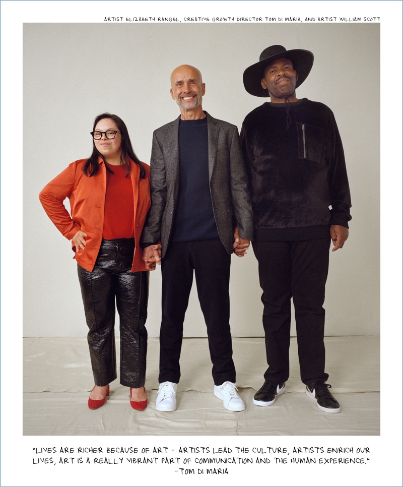 Creative Growth director Tom di Maria joins hands with artists Elizabeth Rangel and William Scott for Nordstrom's fall 2017 campaign.
