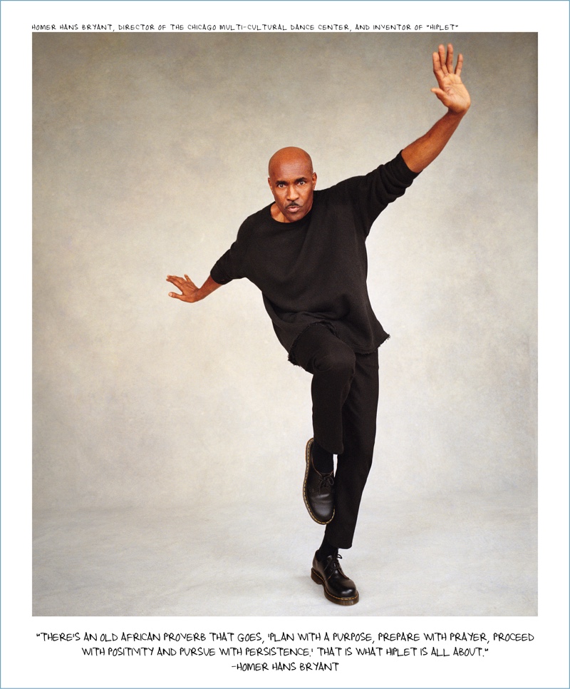 Chicago Multi-Cultural Dance Center director Homer Hans Bryant shows off his footwork for Nordstrom's fall 2017 campaign.