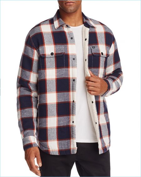Obey Faux Sherpa Lined Shirt Jacket