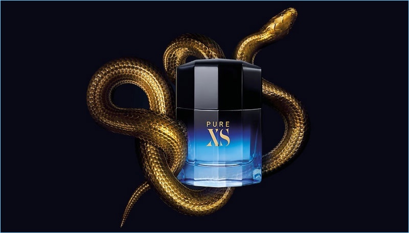 Campaign artwork for Paco Rabanne's Pure XS fragrance.