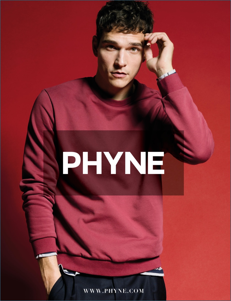 Brazilian model Alexandre Cunha stars in Phyne's advertising campaign.