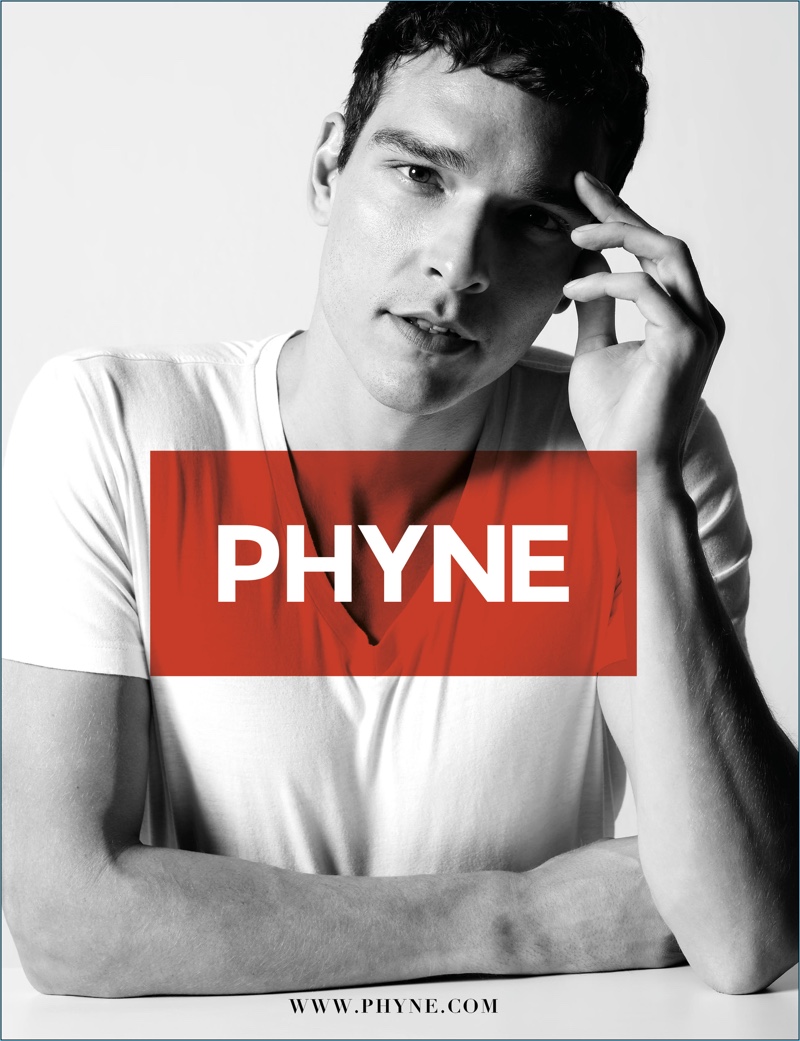 Front and center, Alexandre Cunha stars in Phyne's campaign.