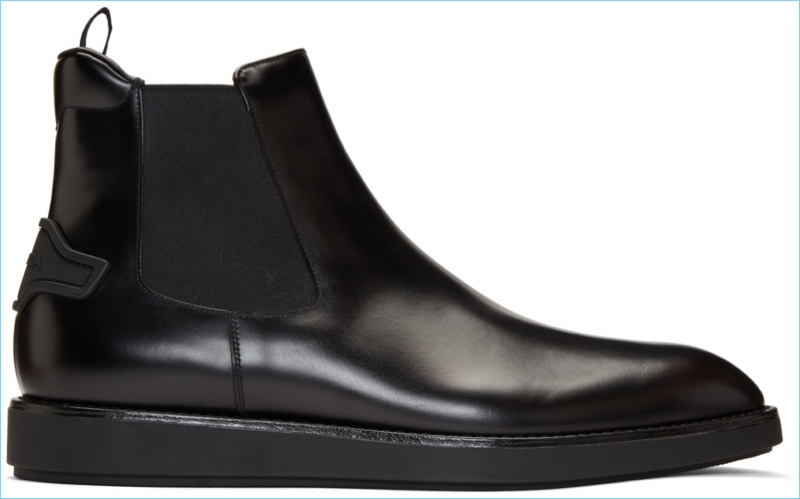 Prada Black Leather Chelsea Boots