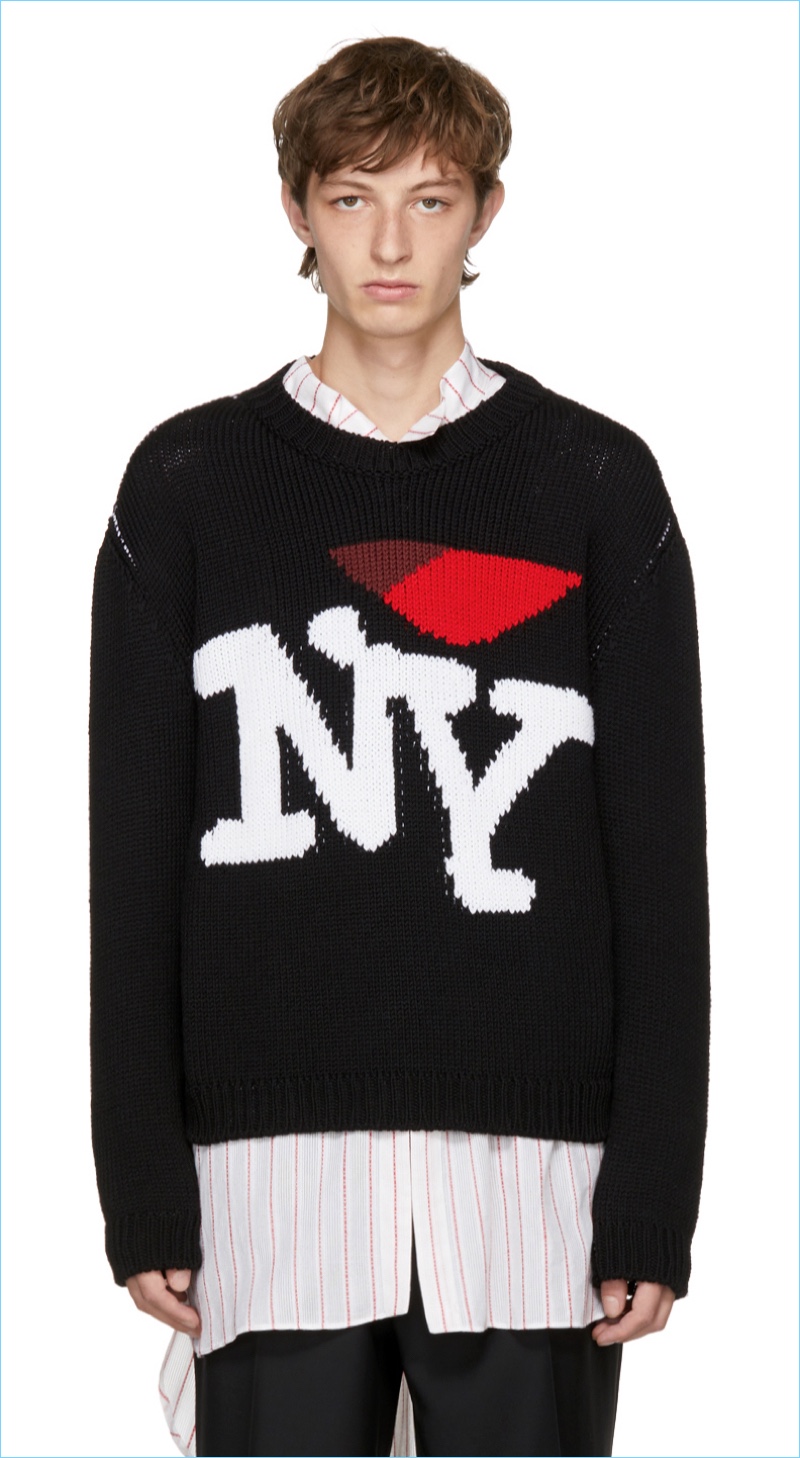 Raf Simons Black 'I Love NY' Sweater
