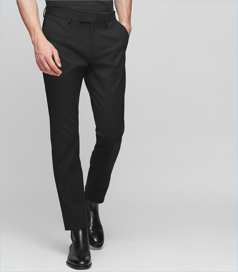 Reiss Black Slim Fit Chinos