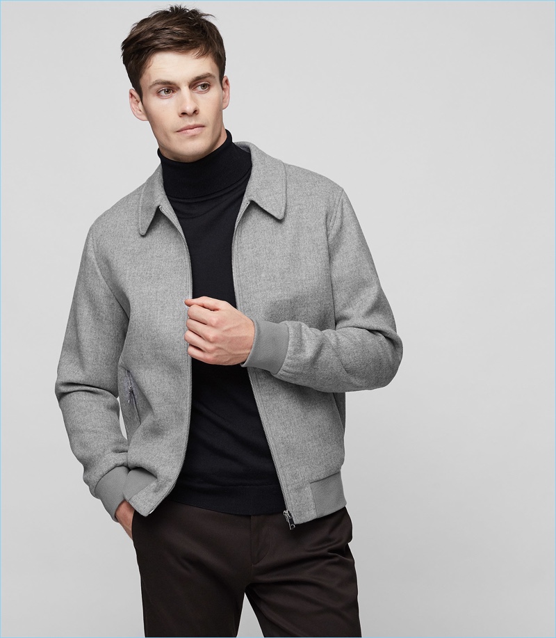 Reiss Grey Collared Jacket